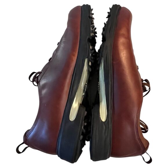 ETONIC MENS STABILITE GOLF SHOES CLEATS LEATHER SIZE 11.5M CHESSTNUT COLOR LACES - Picture 5 of 12